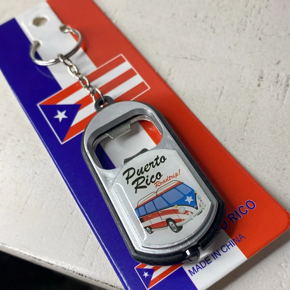 🆕Puerto Rico volkswagen beer opener with light & handmade guirro 🔑 key chain